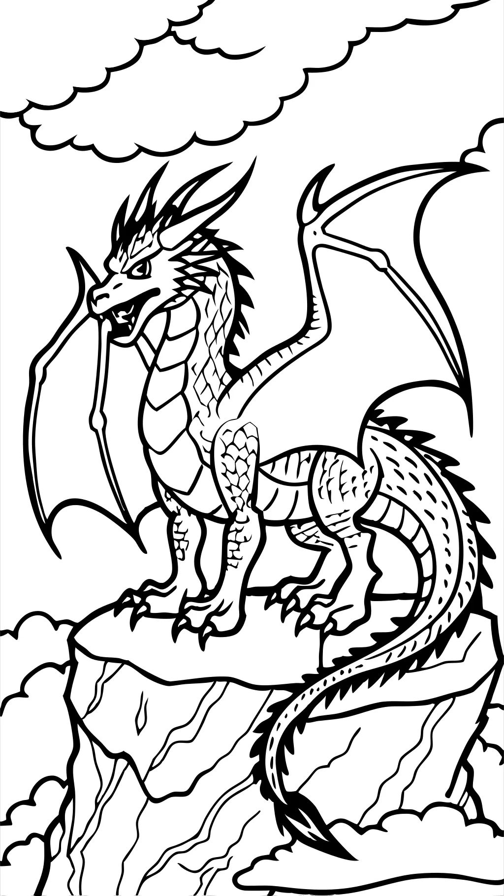 scary realistic dragon coloring pages